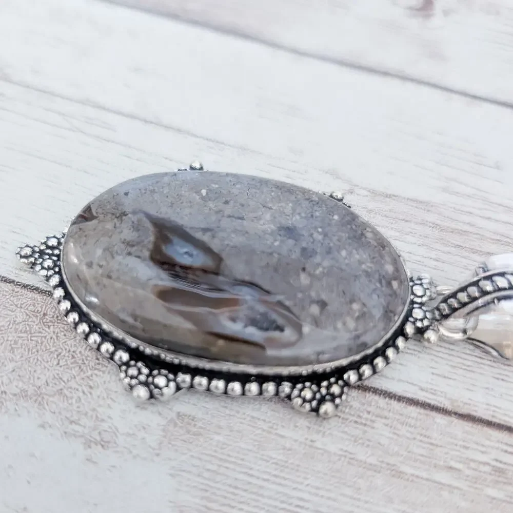 Mudcreek Jasper Ethnic Style Jewelry Pendant 2.75